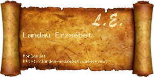 Landau Erzsébet névjegykártya